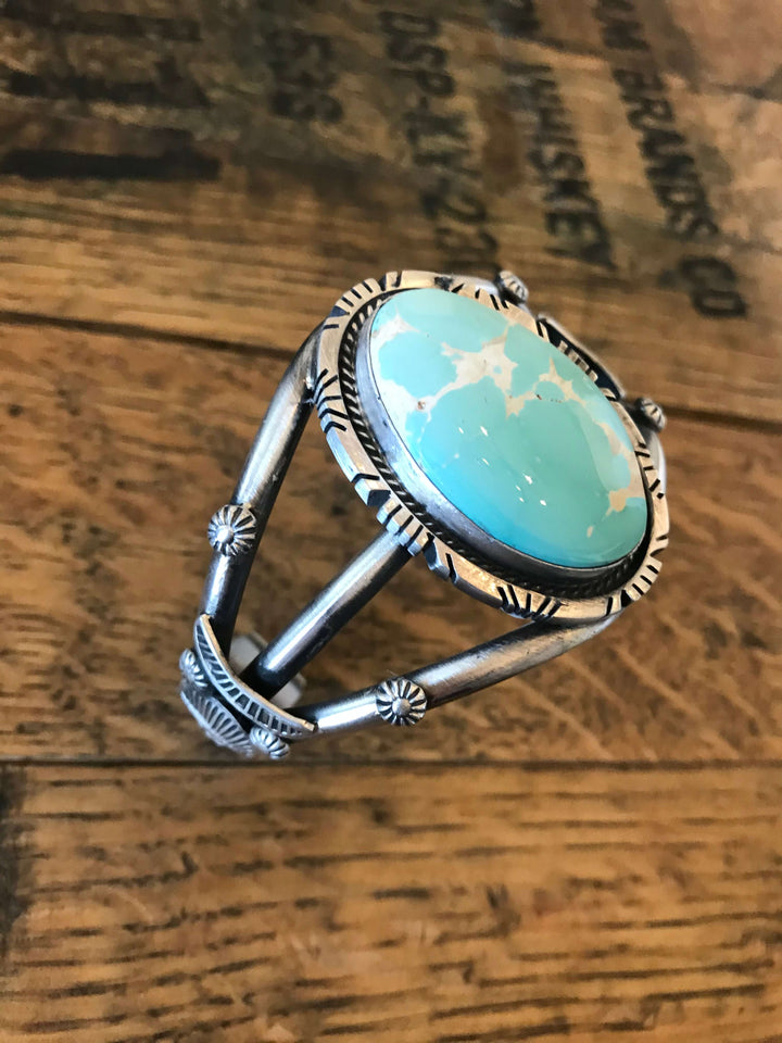 The Shawnee Royston Turquoise Cuff-Bracelets & Cuffs-Calli Co., Turquoise and Silver Jewelry, Native American Handmade, Zuni Tribe, Navajo Tribe, Brock Texas