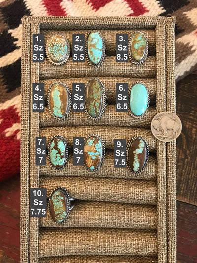 The Willacy Turquoise Rings-Rings-Calli Co., Turquoise and Silver Jewelry, Native American Handmade, Zuni Tribe, Navajo Tribe, Brock Texas