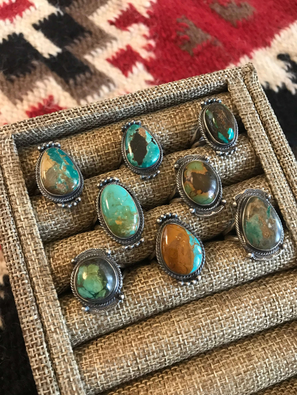 The Clay Turquoise Rings-Rings-Calli Co., Turquoise and Silver Jewelry, Native American Handmade, Zuni Tribe, Navajo Tribe, Brock Texas