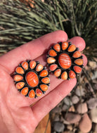 The Spiny Cluster Earrings, 2-Earrings-Calli Co., Turquoise and Silver Jewelry, Native American Handmade, Zuni Tribe, Navajo Tribe, Brock Texas