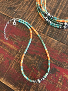 The Guffey Turquoise & Spiny Necklace-Necklaces-Calli Co., Turquoise and Silver Jewelry, Native American Handmade, Zuni Tribe, Navajo Tribe, Brock Texas