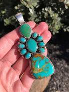 The Markum Turquoise Pendant-Pendants-Calli Co., Turquoise and Silver Jewelry, Native American Handmade, Zuni Tribe, Navajo Tribe, Brock Texas