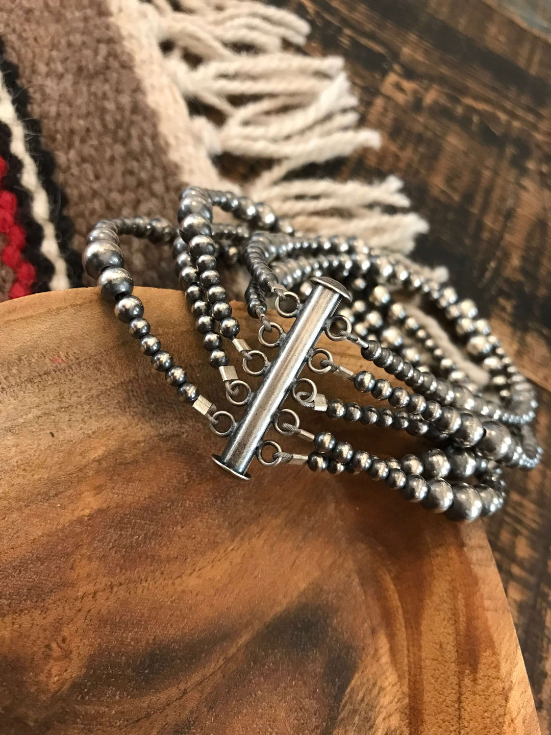 The Jackson 5 Strand Bracelet-Bracelets & Cuffs-Calli Co., Turquoise and Silver Jewelry, Native American Handmade, Zuni Tribe, Navajo Tribe, Brock Texas
