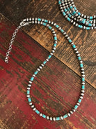 The Badlands Necklace in Blue Turquoise, 20"-Necklaces-Calli Co., Turquoise and Silver Jewelry, Native American Handmade, Zuni Tribe, Navajo Tribe, Brock Texas