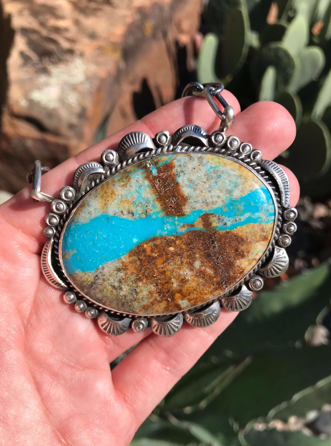 The Almont Turquoise Ribbon Necklace-Necklaces-Calli Co., Turquoise and Silver Jewelry, Native American Handmade, Zuni Tribe, Navajo Tribe, Brock Texas