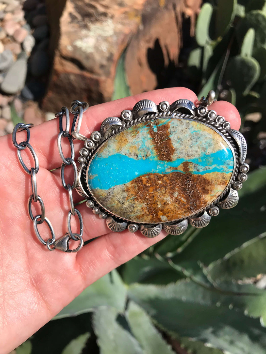 The Almont Turquoise Ribbon Necklace-Necklaces-Calli Co., Turquoise and Silver Jewelry, Native American Handmade, Zuni Tribe, Navajo Tribe, Brock Texas