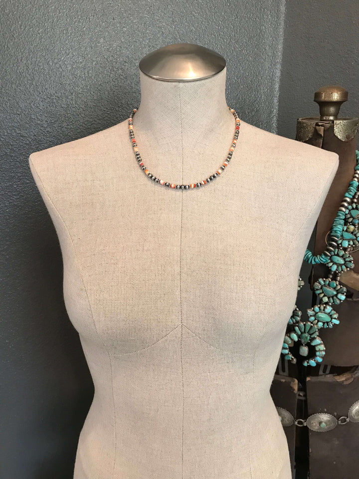 The Badlands Necklace in Spiny-Necklaces-Calli Co., Turquoise and Silver Jewelry, Native American Handmade, Zuni Tribe, Navajo Tribe, Brock Texas