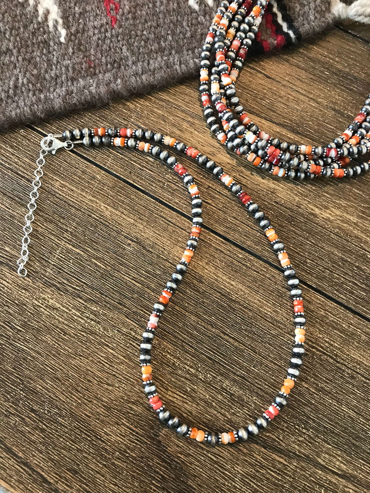 The Badlands Necklace in Spiny-Necklaces-Calli Co., Turquoise and Silver Jewelry, Native American Handmade, Zuni Tribe, Navajo Tribe, Brock Texas