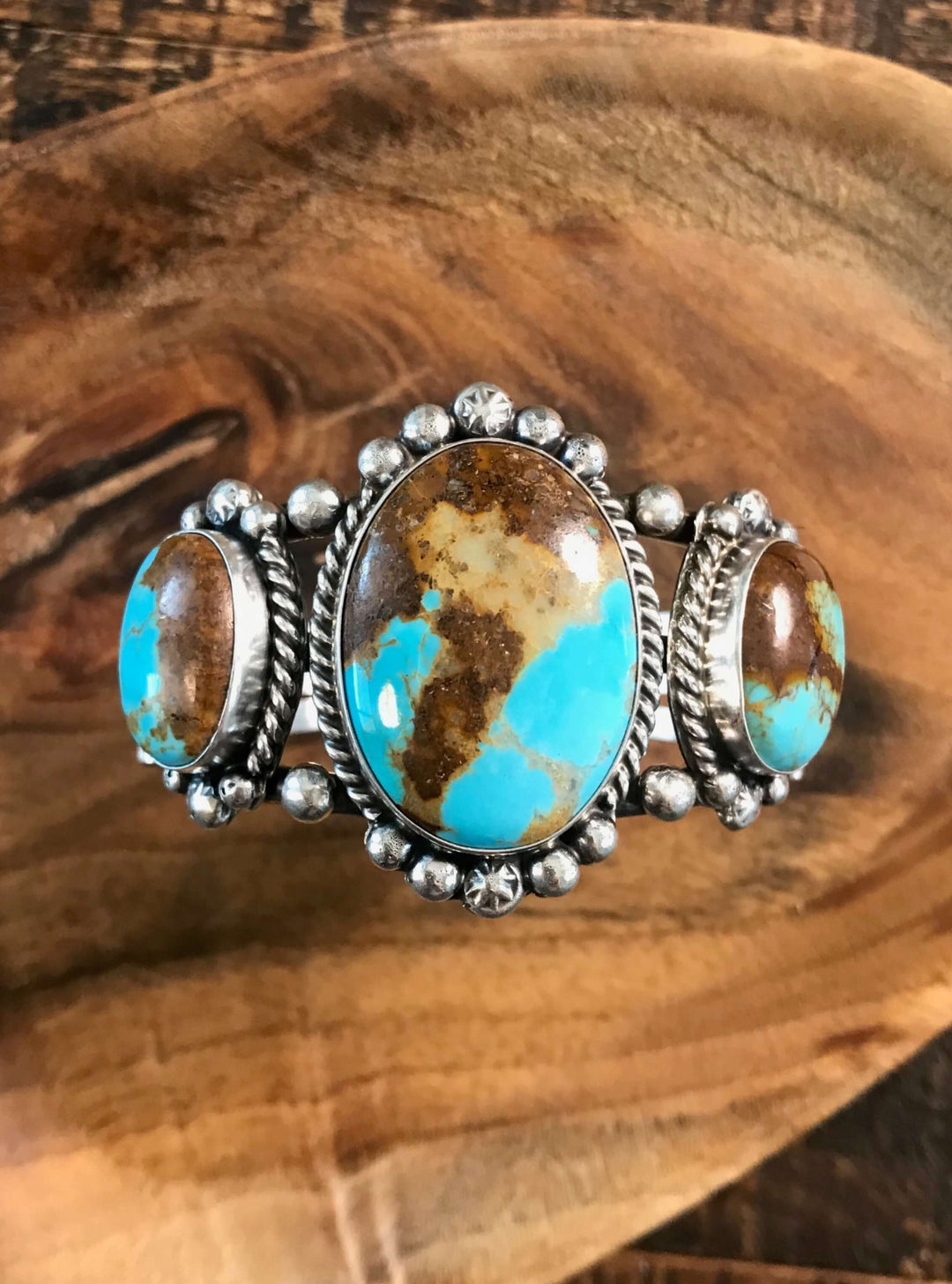 The Luna Jacal Turquoise Cuff-Bracelets & Cuffs-Calli Co., Turquoise and Silver Jewelry, Native American Handmade, Zuni Tribe, Navajo Tribe, Brock Texas