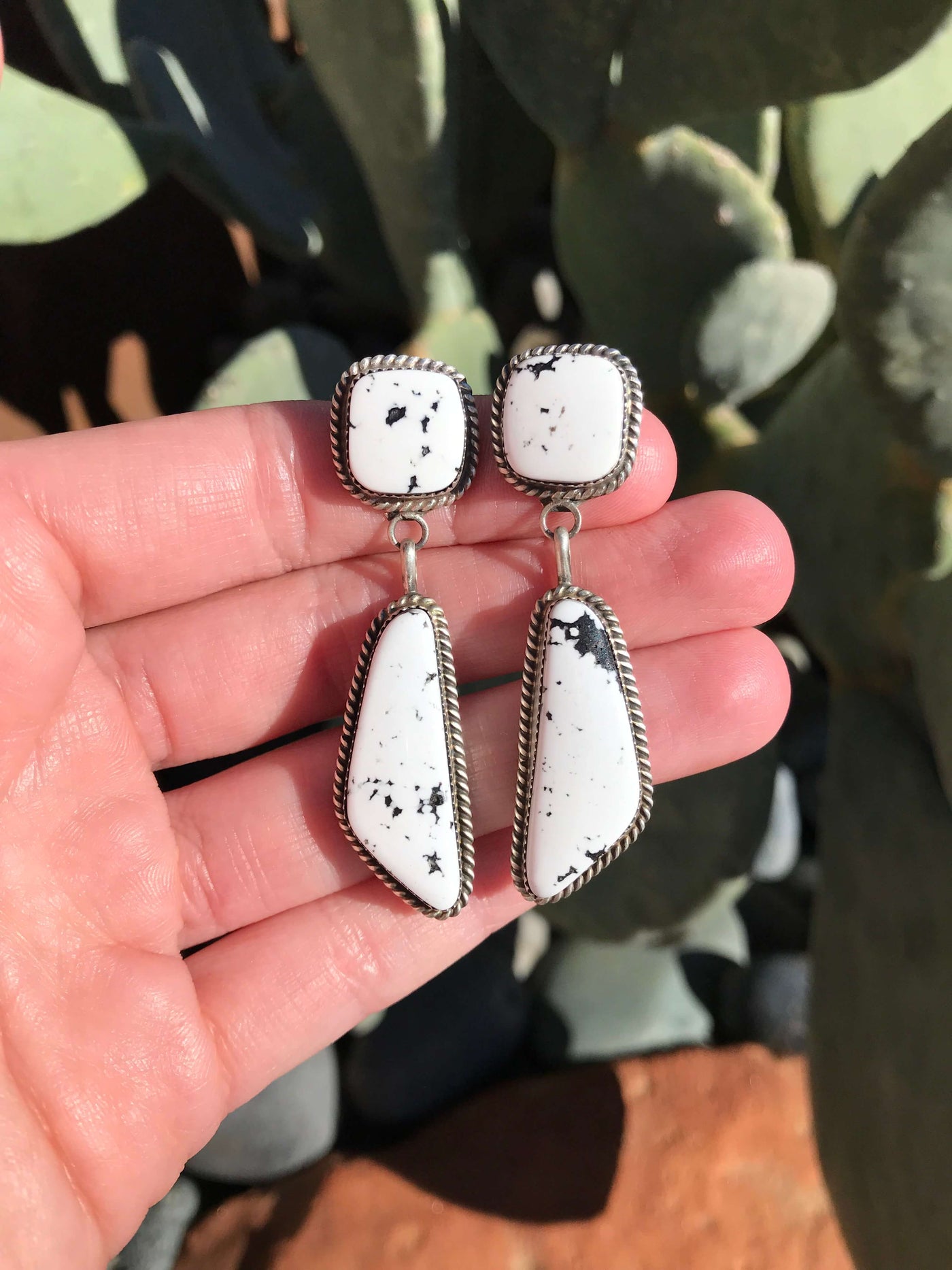 The Glendale Earrings, 10-Earrings-Calli Co., Turquoise and Silver Jewelry, Native American Handmade, Zuni Tribe, Navajo Tribe, Brock Texas