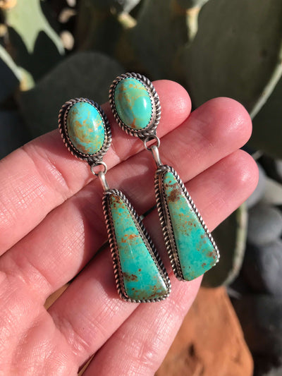 The Glendale Earrings, 21-Earrings-Calli Co., Turquoise and Silver Jewelry, Native American Handmade, Zuni Tribe, Navajo Tribe, Brock Texas