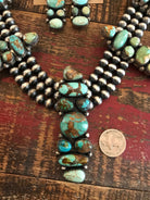 The Rio Oso Royston Statement Necklace Set-Necklaces-Calli Co., Turquoise and Silver Jewelry, Native American Handmade, Zuni Tribe, Navajo Tribe, Brock Texas