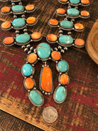 The Wynn Royston and Spiny Squash Blossom Set-Necklaces-Calli Co., Turquoise and Silver Jewelry, Native American Handmade, Zuni Tribe, Navajo Tribe, Brock Texas