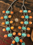 The Wynn Royston and Spiny Squash Blossom Set-Necklaces-Calli Co., Turquoise and Silver Jewelry, Native American Handmade, Zuni Tribe, Navajo Tribe, Brock Texas