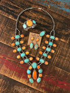 The Wynn Royston and Spiny Squash Blossom Set-Necklaces-Calli Co., Turquoise and Silver Jewelry, Native American Handmade, Zuni Tribe, Navajo Tribe, Brock Texas