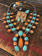 The Wynn Royston and Spiny Squash Blossom Set-Necklaces-Calli Co., Turquoise and Silver Jewelry, Native American Handmade, Zuni Tribe, Navajo Tribe, Brock Texas