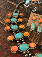 The Wynn Royston and Spiny Squash Blossom Set-Necklaces-Calli Co., Turquoise and Silver Jewelry, Native American Handmade, Zuni Tribe, Navajo Tribe, Brock Texas