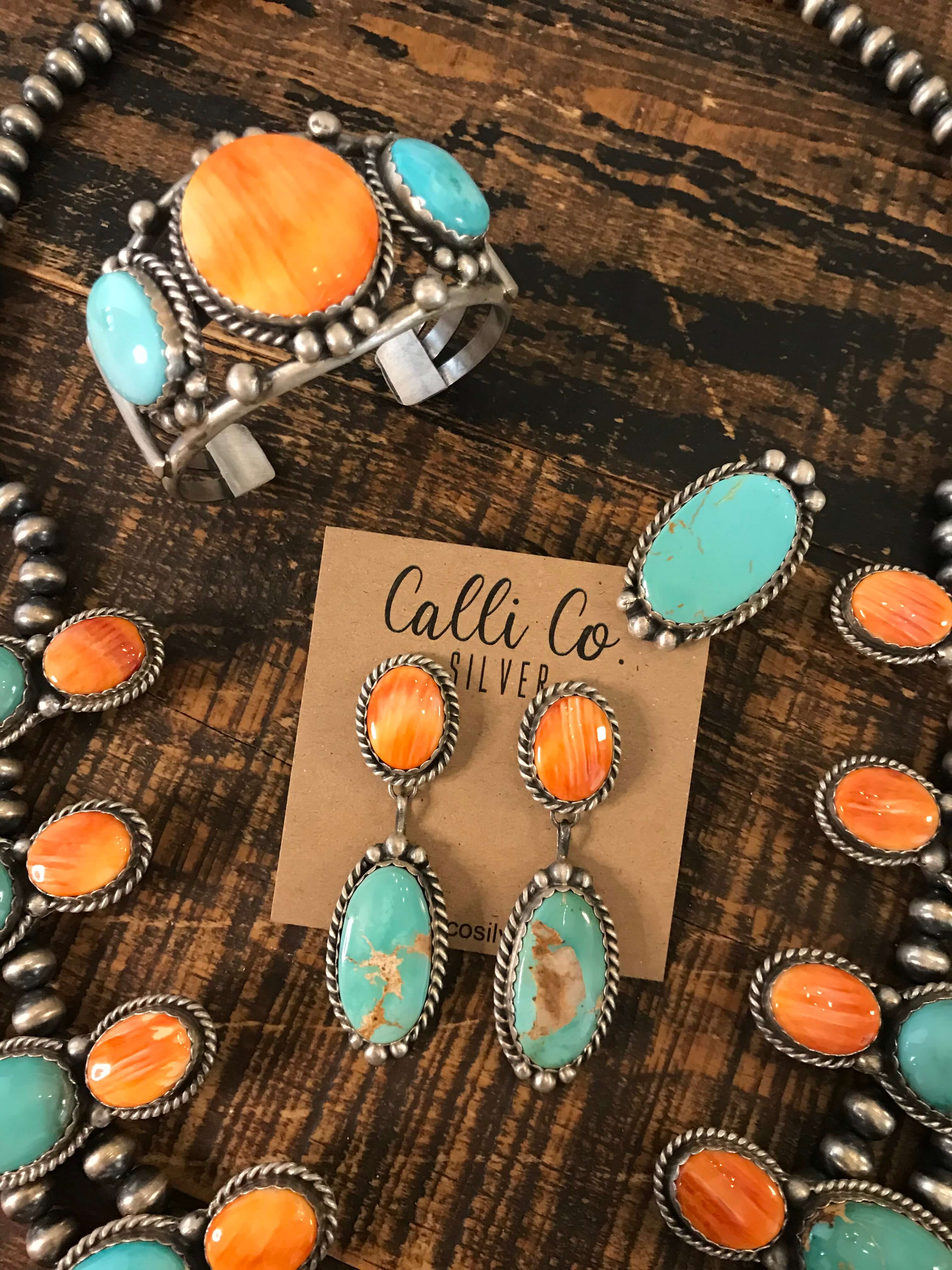 The Wynn Royston and Spiny Squash Blossom Set-Necklaces-Calli Co., Turquoise and Silver Jewelry, Native American Handmade, Zuni Tribe, Navajo Tribe, Brock Texas