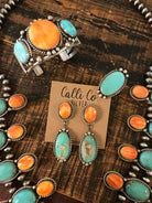 The Wynn Royston and Spiny Squash Blossom Set-Necklaces-Calli Co., Turquoise and Silver Jewelry, Native American Handmade, Zuni Tribe, Navajo Tribe, Brock Texas