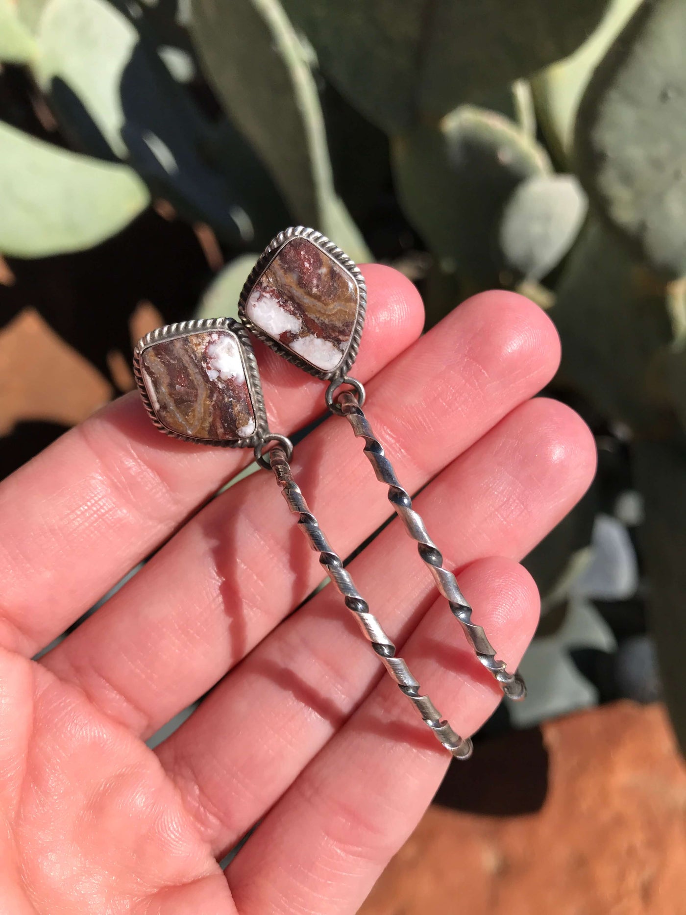 The Reeves Hoop Earrings, 12-Earrings-Calli Co., Turquoise and Silver Jewelry, Native American Handmade, Zuni Tribe, Navajo Tribe, Brock Texas