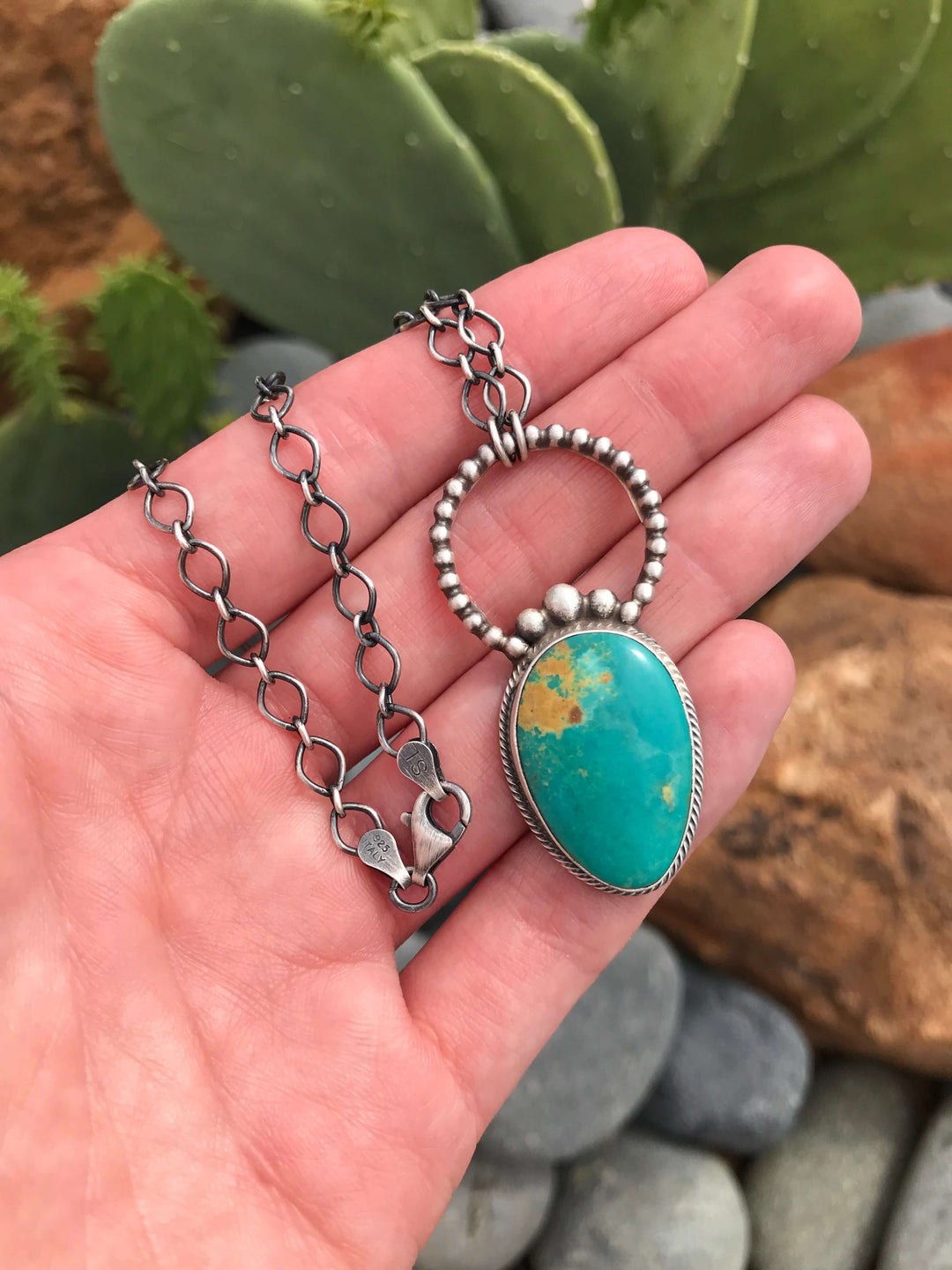 The Bombshell Necklace, 16-Necklaces-Calli Co., Turquoise and Silver Jewelry, Native American Handmade, Zuni Tribe, Navajo Tribe, Brock Texas