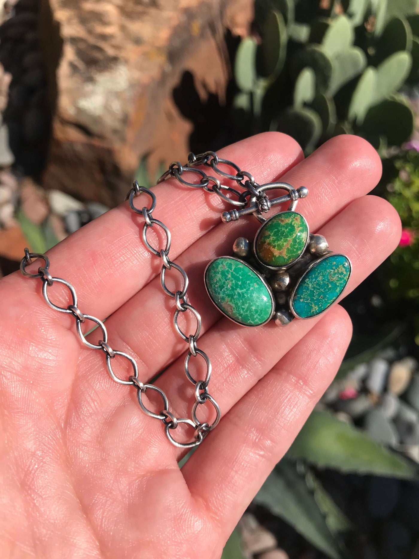 The Rockefeller Turquoise Necklace, 3-Necklaces-Calli Co., Turquoise and Silver Jewelry, Native American Handmade, Zuni Tribe, Navajo Tribe, Brock Texas