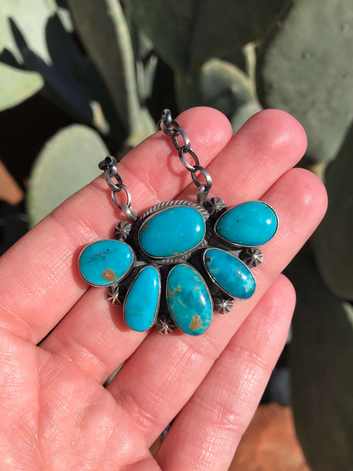 The Eastland Necklace, 10-Necklaces-Calli Co., Turquoise and Silver Jewelry, Native American Handmade, Zuni Tribe, Navajo Tribe, Brock Texas