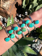 The Veronica Turquoise Cuffs-Bracelets & Cuffs-Calli Co., Turquoise and Silver Jewelry, Native American Handmade, Zuni Tribe, Navajo Tribe, Brock Texas