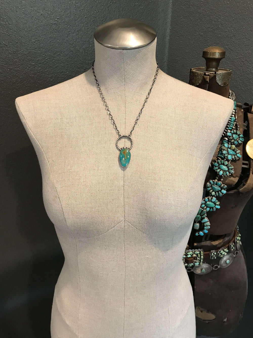 The Bombshell Necklace, 16-Necklaces-Calli Co., Turquoise and Silver Jewelry, Native American Handmade, Zuni Tribe, Navajo Tribe, Brock Texas
