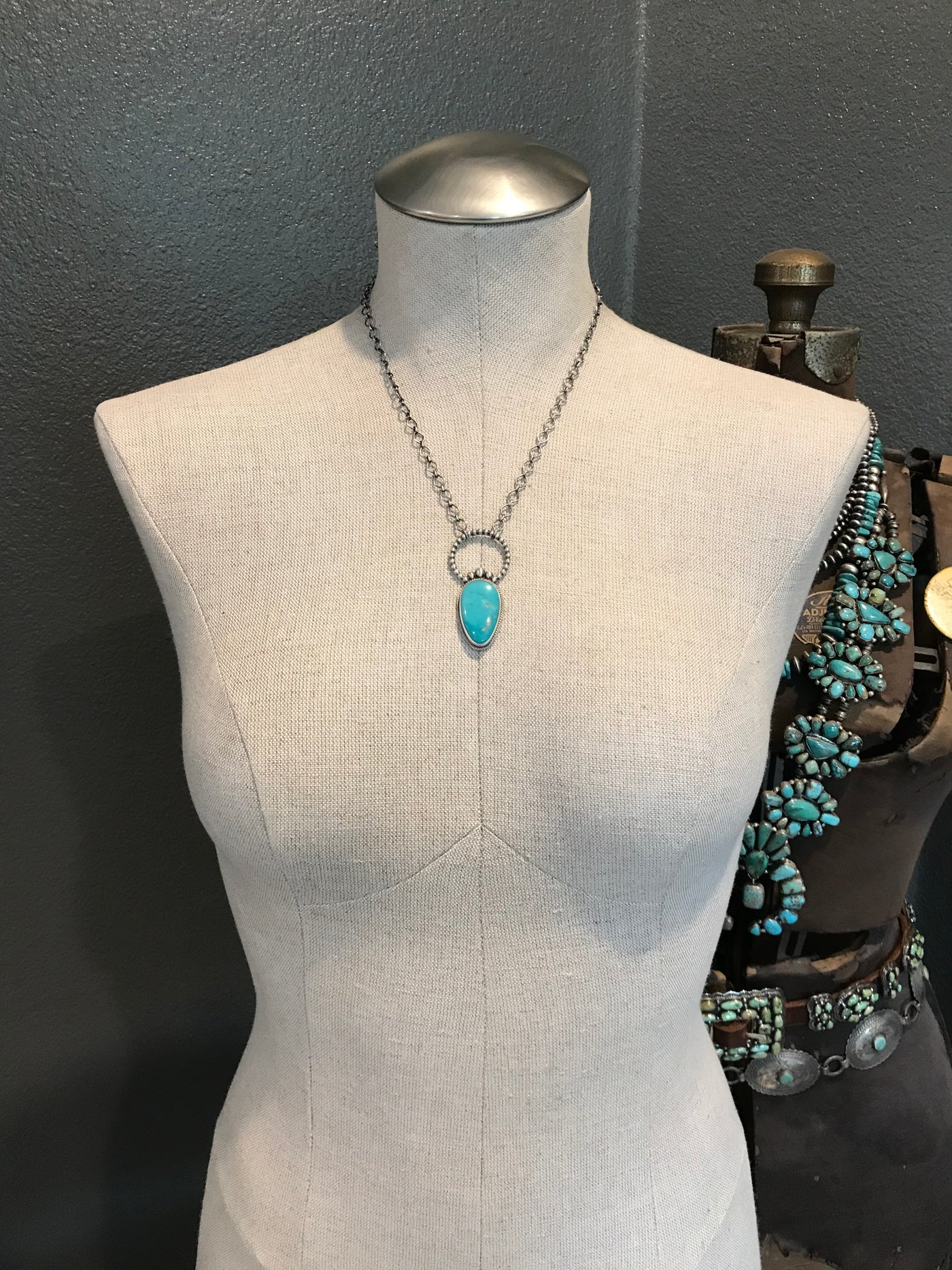The Bombshell Necklace, 5-Necklaces-Calli Co., Turquoise and Silver Jewelry, Native American Handmade, Zuni Tribe, Navajo Tribe, Brock Texas