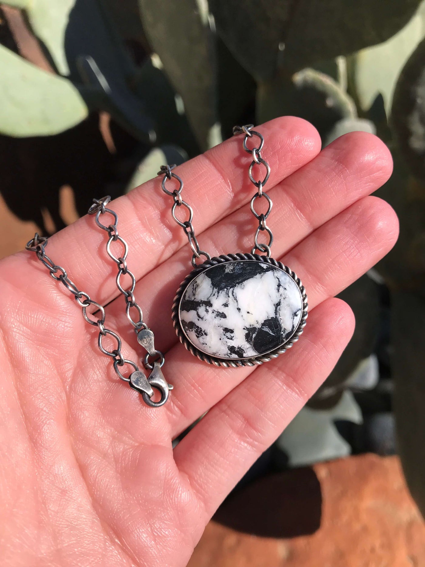 The Rockfall White Buffalo Necklace, 4-Necklaces-Calli Co., Turquoise and Silver Jewelry, Native American Handmade, Zuni Tribe, Navajo Tribe, Brock Texas