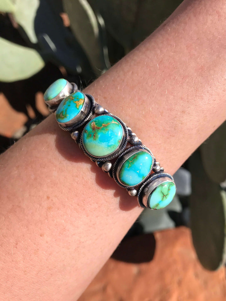 The Lenawee Cuff-Bracelets & Cuffs-Calli Co., Turquoise and Silver Jewelry, Native American Handmade, Zuni Tribe, Navajo Tribe, Brock Texas