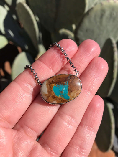 The Talli Turquoise Necklace, 8-Necklaces-Calli Co., Turquoise and Silver Jewelry, Native American Handmade, Zuni Tribe, Navajo Tribe, Brock Texas