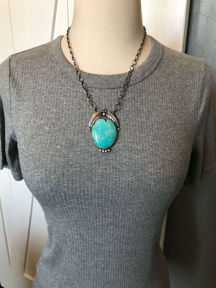 The Lentner Turquoise Necklace-Necklaces-Calli Co., Turquoise and Silver Jewelry, Native American Handmade, Zuni Tribe, Navajo Tribe, Brock Texas