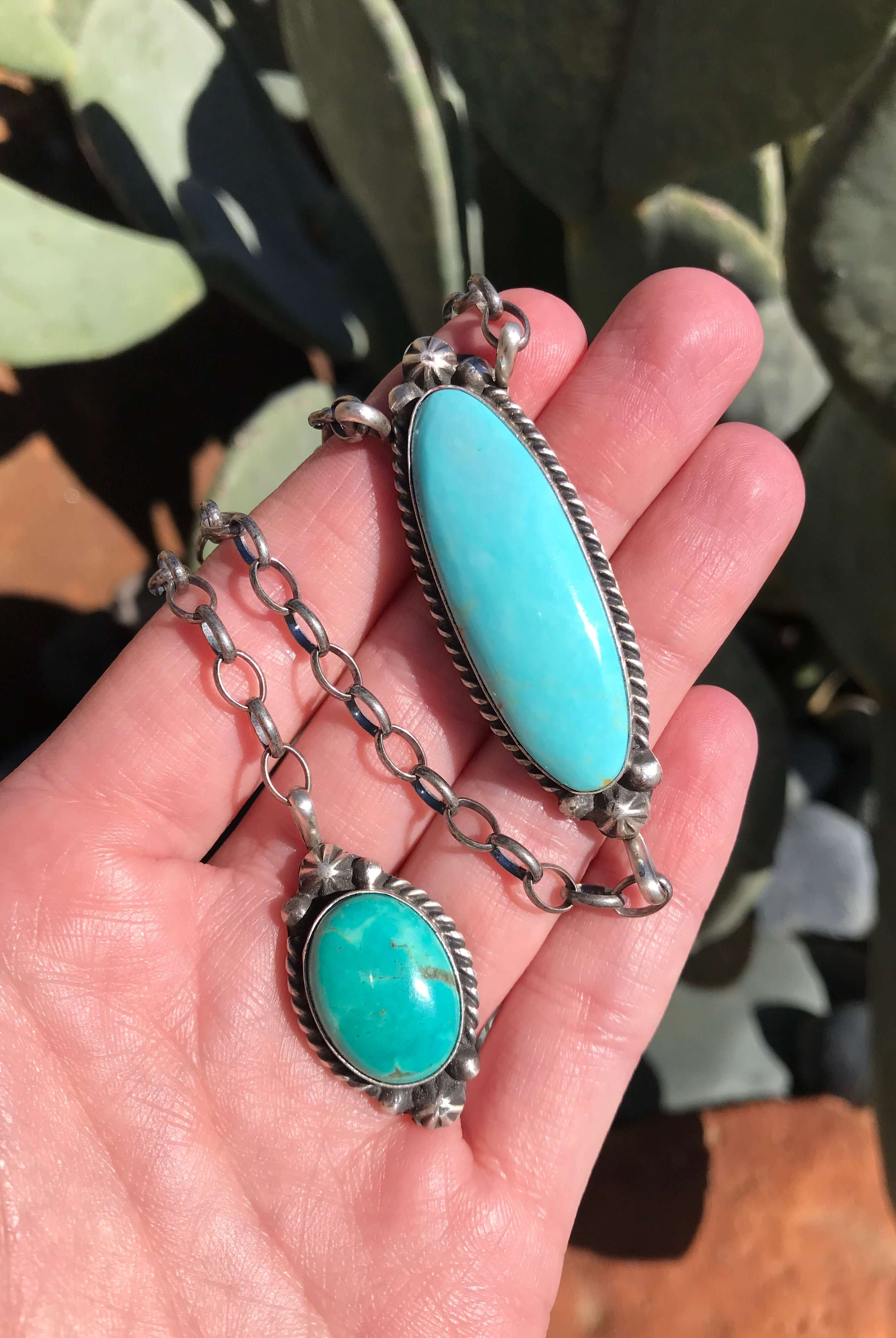 The Ace Lariat Necklace, 5-Necklaces-Calli Co., Turquoise and Silver Jewelry, Native American Handmade, Zuni Tribe, Navajo Tribe, Brock Texas