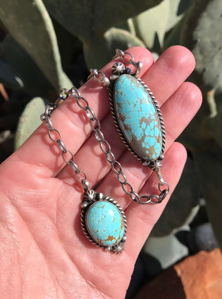 The Ace Lariat Necklace, 6-Necklaces-Calli Co., Turquoise and Silver Jewelry, Native American Handmade, Zuni Tribe, Navajo Tribe, Brock Texas