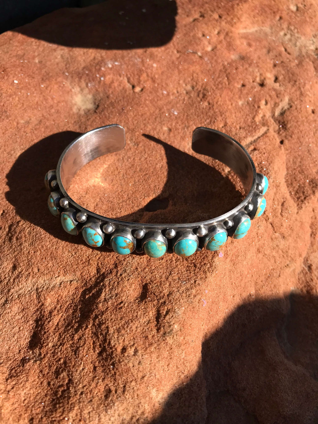 The Wichita Row Cuff, 2-Bracelets & Cuffs-Calli Co., Turquoise and Silver Jewelry, Native American Handmade, Zuni Tribe, Navajo Tribe, Brock Texas