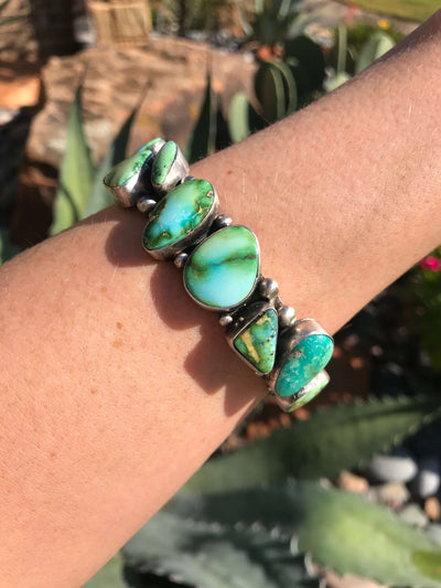 The Orleans Turquoise Cuff-Bracelets & Cuffs-Calli Co., Turquoise and Silver Jewelry, Native American Handmade, Zuni Tribe, Navajo Tribe, Brock Texas