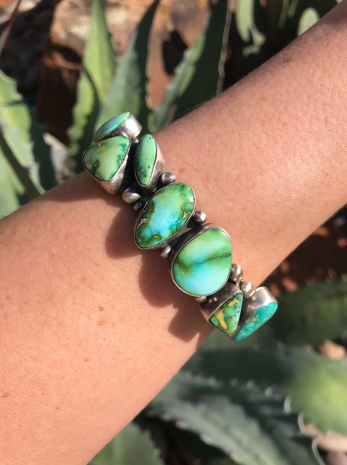 The Orleans Turquoise Cuff-Bracelets & Cuffs-Calli Co., Turquoise and Silver Jewelry, Native American Handmade, Zuni Tribe, Navajo Tribe, Brock Texas