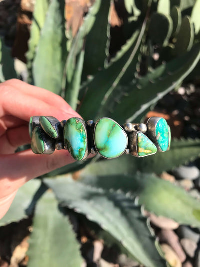 The Orleans Turquoise Cuff-Bracelets & Cuffs-Calli Co., Turquoise and Silver Jewelry, Native American Handmade, Zuni Tribe, Navajo Tribe, Brock Texas
