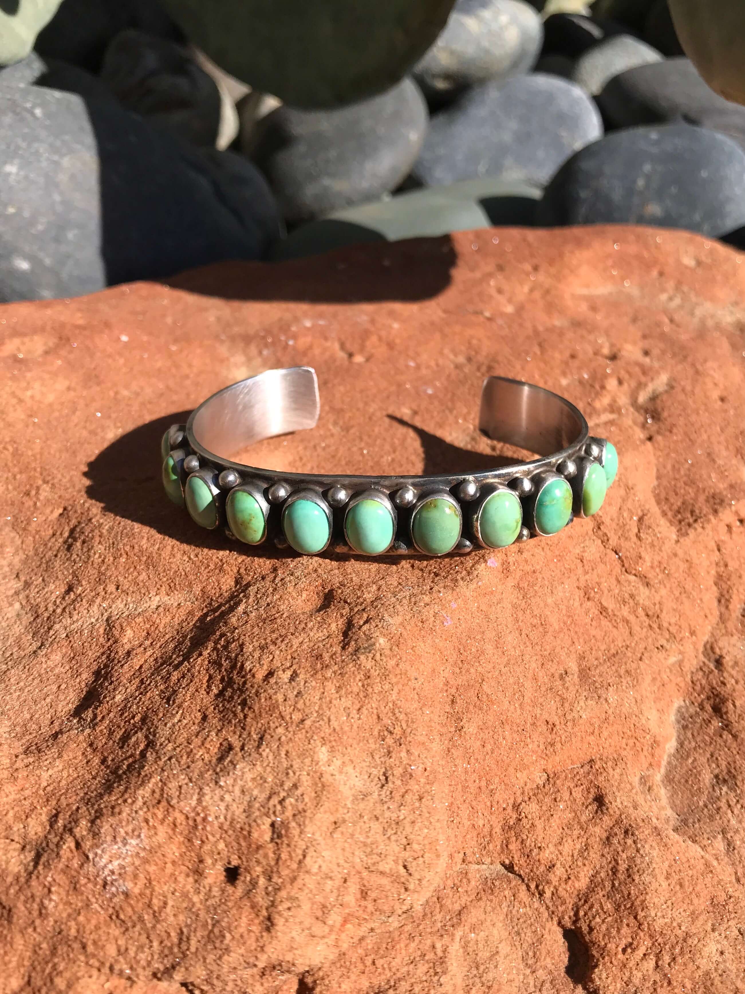 The Wichita Row Cuff, 4-Bracelets & Cuffs-Calli Co., Turquoise and Silver Jewelry, Native American Handmade, Zuni Tribe, Navajo Tribe, Brock Texas