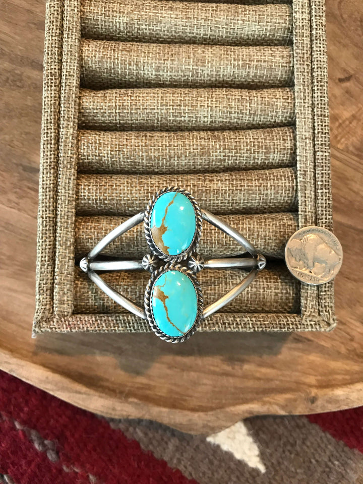 The Calverton Cuff-Bracelets & Cuffs-Calli Co., Turquoise and Silver Jewelry, Native American Handmade, Zuni Tribe, Navajo Tribe, Brock Texas