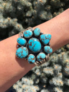 The Vdara Turquoise Grande Cuff-Bracelets & Cuffs-Calli Co., Turquoise and Silver Jewelry, Native American Handmade, Zuni Tribe, Navajo Tribe, Brock Texas