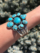 The Vdara Turquoise Grande Cuff-Bracelets & Cuffs-Calli Co., Turquoise and Silver Jewelry, Native American Handmade, Zuni Tribe, Navajo Tribe, Brock Texas