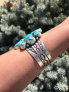 The Vdara Turquoise Grande Cuff-Bracelets & Cuffs-Calli Co., Turquoise and Silver Jewelry, Native American Handmade, Zuni Tribe, Navajo Tribe, Brock Texas