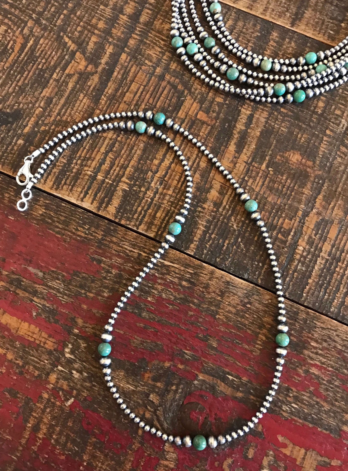 The Preston Necklace-Necklaces-Calli Co., Turquoise and Silver Jewelry, Native American Handmade, Zuni Tribe, Navajo Tribe, Brock Texas