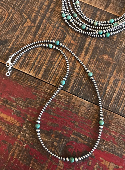 The Preston Necklace-Necklaces-Calli Co., Turquoise and Silver Jewelry, Native American Handmade, Zuni Tribe, Navajo Tribe, Brock Texas