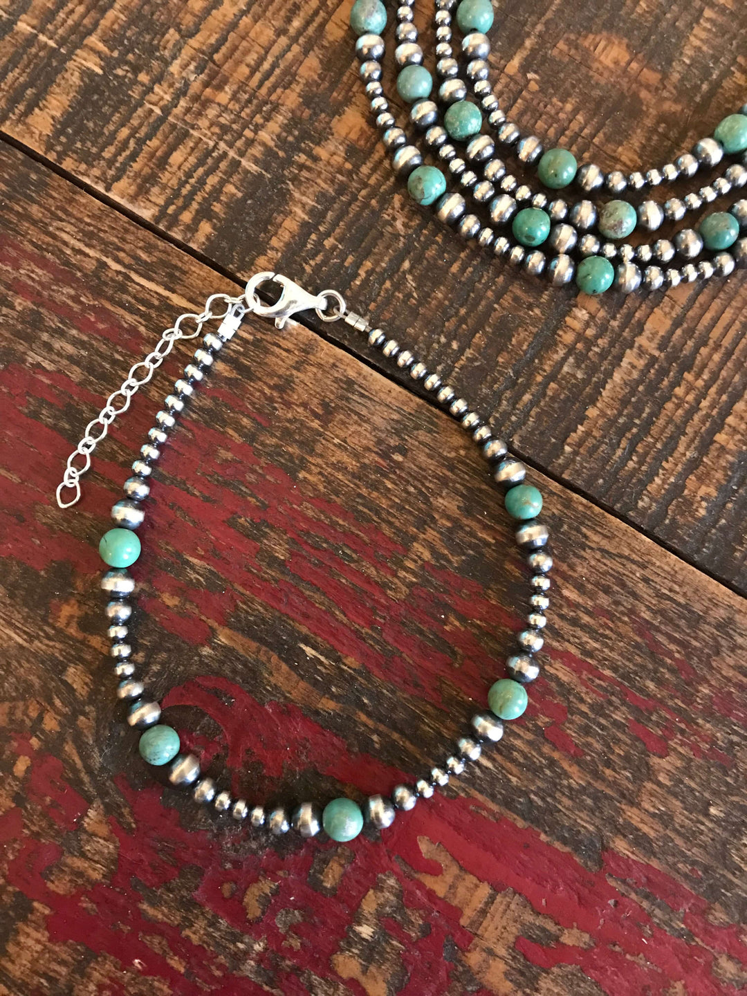 The Preston Anklet-Bracelets & Cuffs-Calli Co., Turquoise and Silver Jewelry, Native American Handmade, Zuni Tribe, Navajo Tribe, Brock Texas