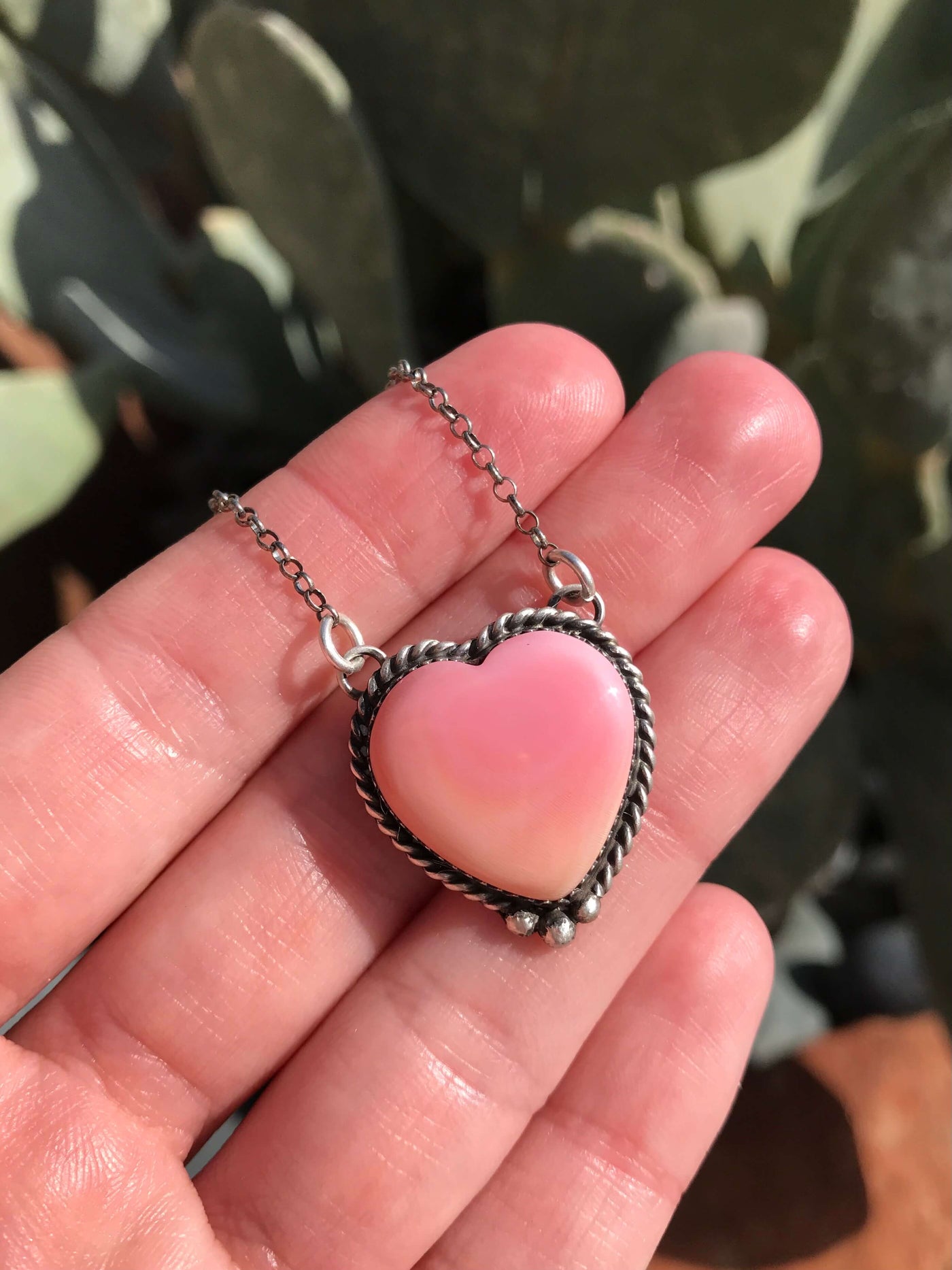 The Heart Necklace, 105-Necklaces-Calli Co., Turquoise and Silver Jewelry, Native American Handmade, Zuni Tribe, Navajo Tribe, Brock Texas