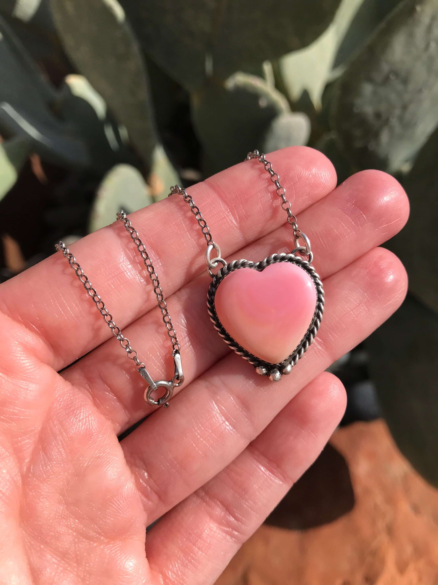 The Heart Necklace, 105-Necklaces-Calli Co., Turquoise and Silver Jewelry, Native American Handmade, Zuni Tribe, Navajo Tribe, Brock Texas